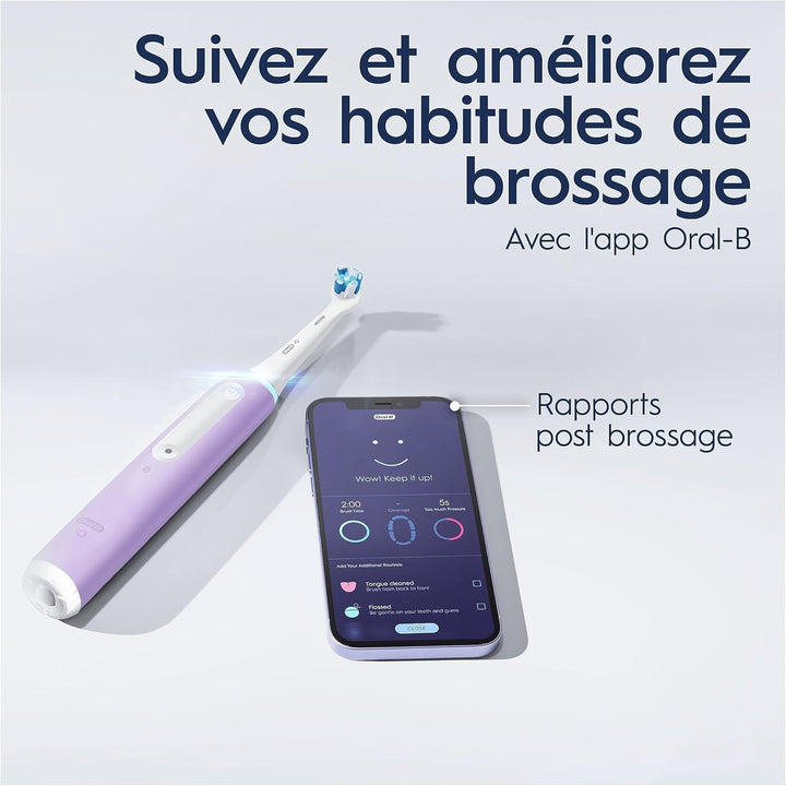 Oral-B iO 4N Elektrische Zahnbürste, Lavendel, mit Bluetooth, 1 Bürste, 1 Reiseetui