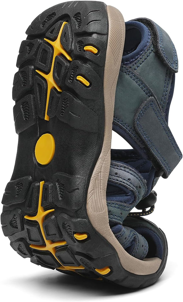 FLARUT Sandalen Herren Outdoorsandalen Trekkingsandalen Wander | Echtleder,Geschlossene Zehe,Rutschf