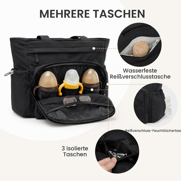 G4Free Packbare Sling-Tragetasche Wickeltasche Schwarz, Schwarz