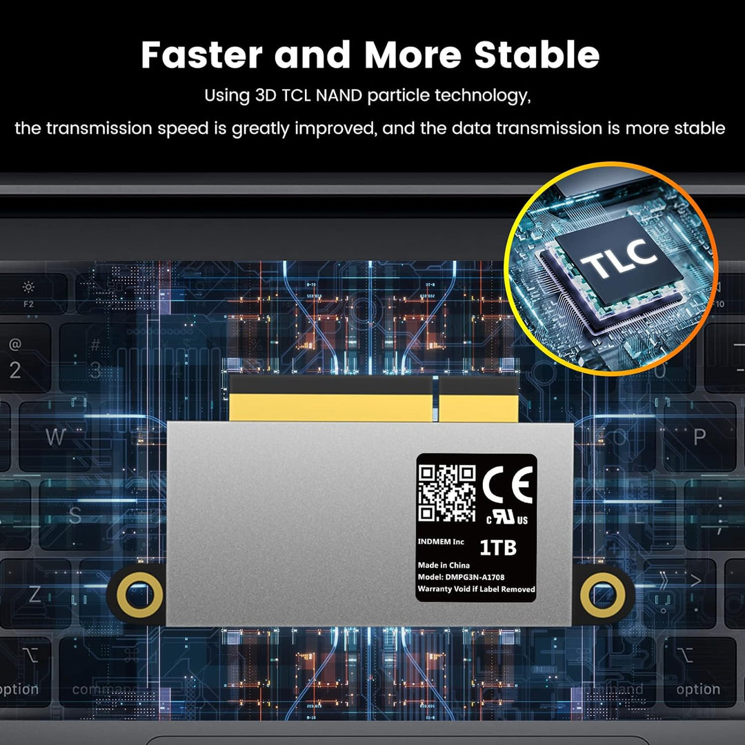 INDMEM NVMe PCIe SSD 1TB Compatible for MacBook Pro 2016 and 2017 13 inch A1708(EMC 3164/2978) Non-T