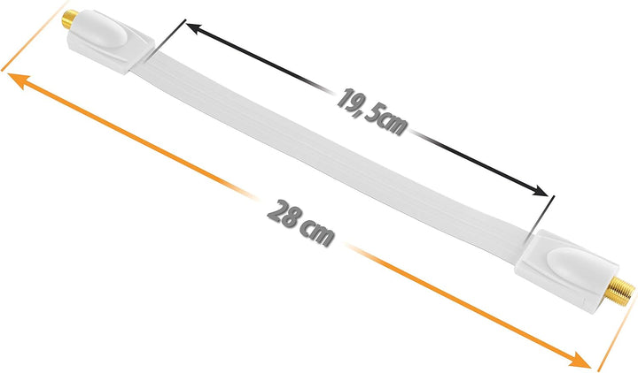 POPPSTAR 2x 28cm SAT Fensterdurchführung (0,2 mm Fensterdurchführung SAT Kabel sehr flach), 4x F-Ste