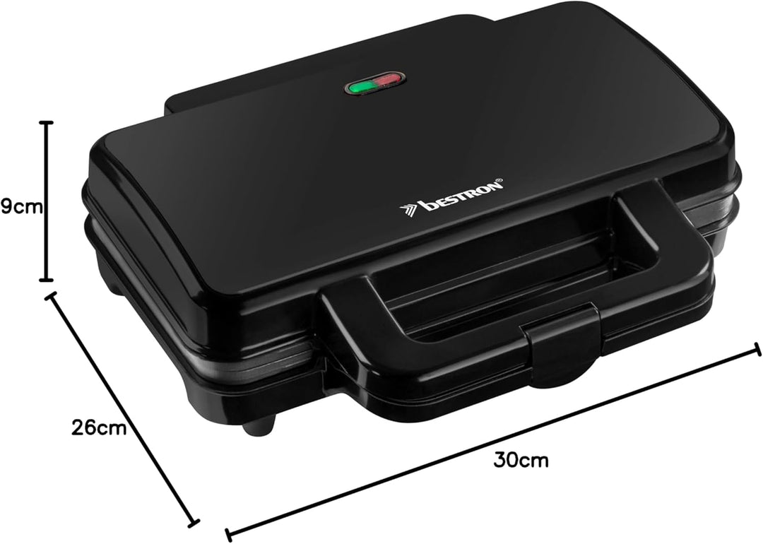 Bestron XL Sandwichmaker, Antihaftbeschichteter Sandwich-Toaster für 2 Sandwiches, inkl. automatisch