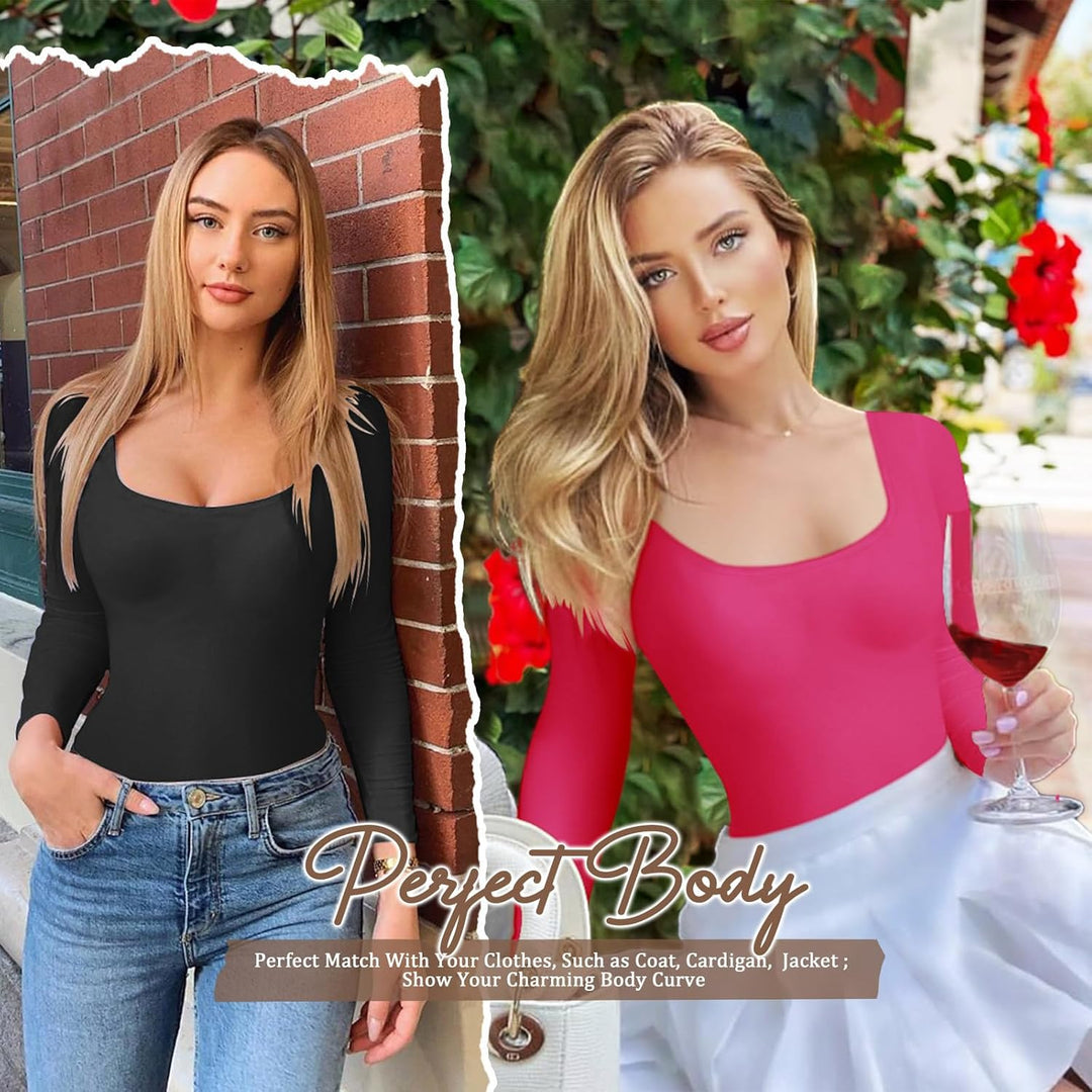 Svanco Body Damen Langarm Bodysuit Bauchweg Formende Shaping Body Shaper für Frauen Elegant Slimming