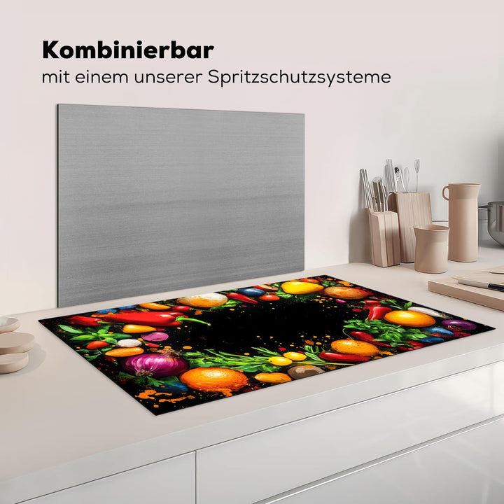 Herdabdeckplatte 90x52 cm Einteilig Küche Herdabdeckung Induktionsfeld Ceranfeld Herdabdeckplatten V