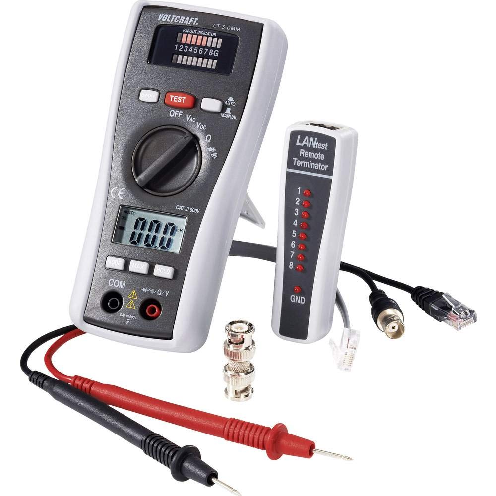 Kabeltester CT-3 DMM VOLTCRAFT CT-3 DMM Geeignet für BNC, RJ11 und RJ45
