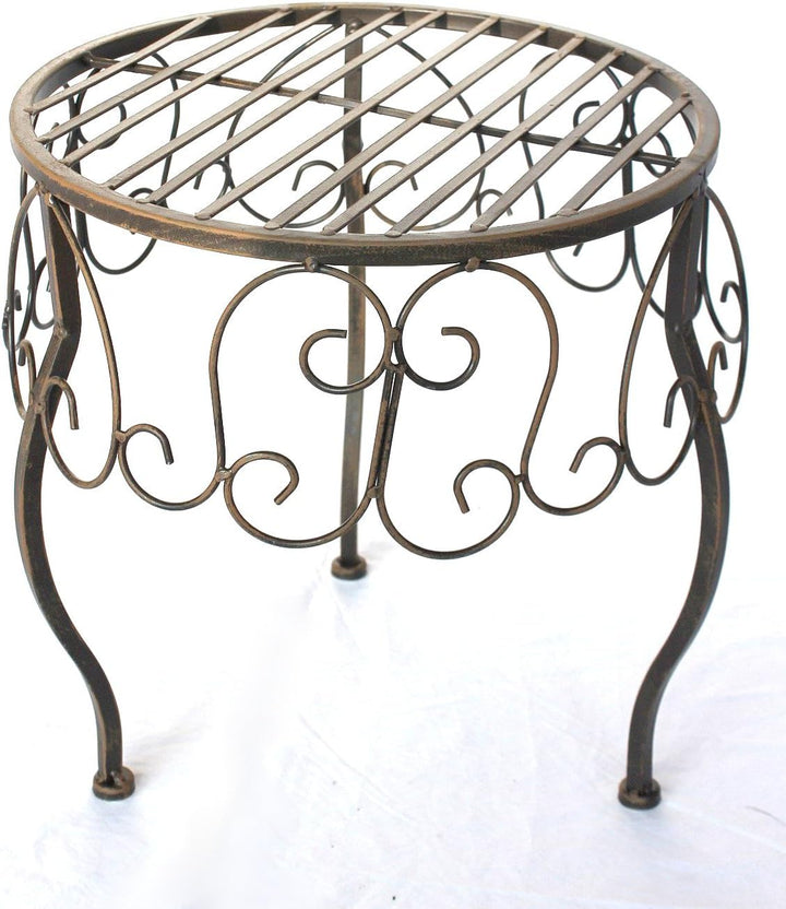 DanDiBo Blumenhocker Metall Braun Rund 35 cm Blumenständer 140129 XL Beistelltisch Pflanzenständer K