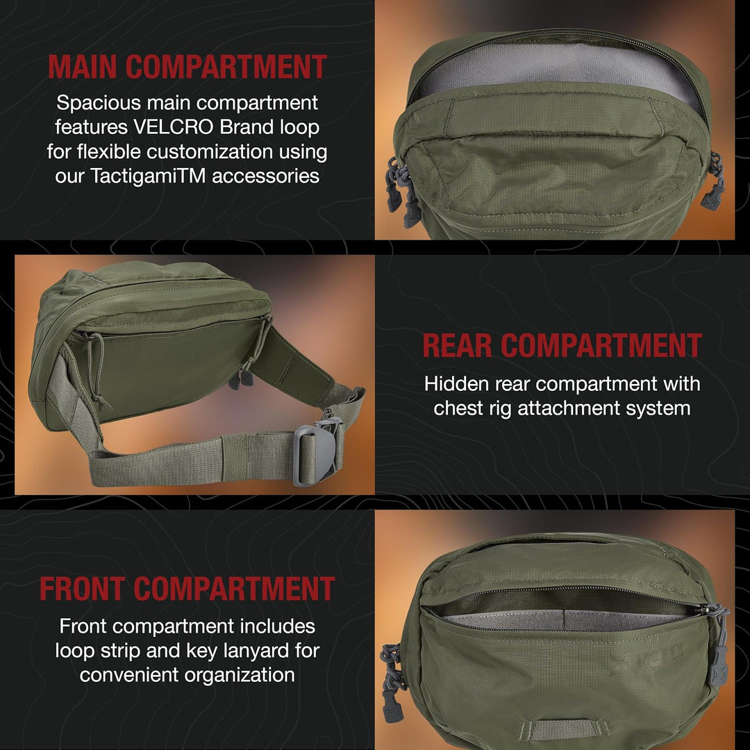 Vertx Long Walks MP 2L Tactical Waist Fanny Pack Concealed Carry Gear Bag for Travel, CCW, EDC, Work