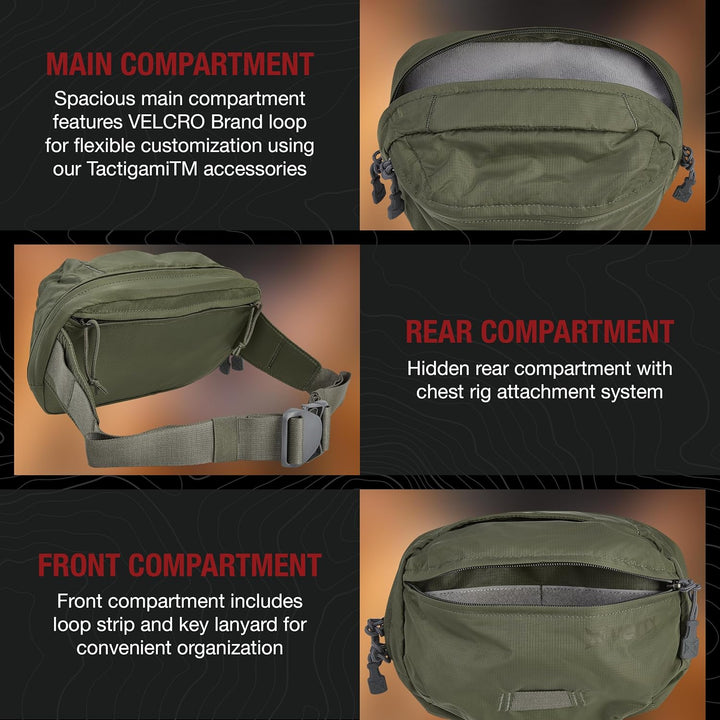 Vertx Long Walks MP 2L Tactical Waist Fanny Pack Concealed Carry Gear Bag for Travel, CCW, EDC, Work