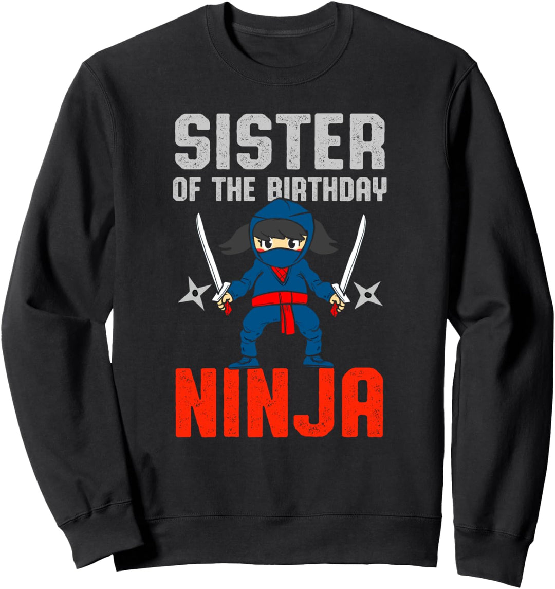 Schwester der Geburtstag Ninja Party Thema Jungen Mädchen Sweatshirt