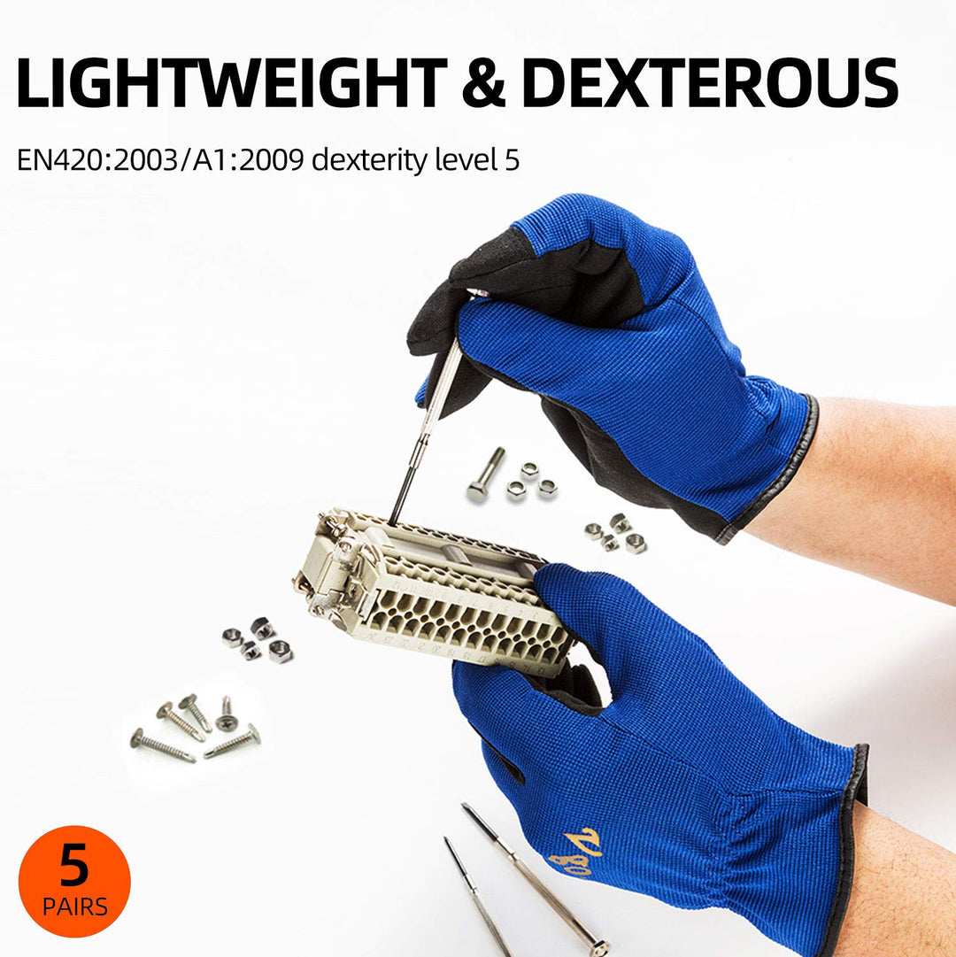 Vgo... 5 Paare Multifunktionale Arbeitshandschuh,Sicherheitshandschuhe,Bauarbeitshandschuhe, Gartenh