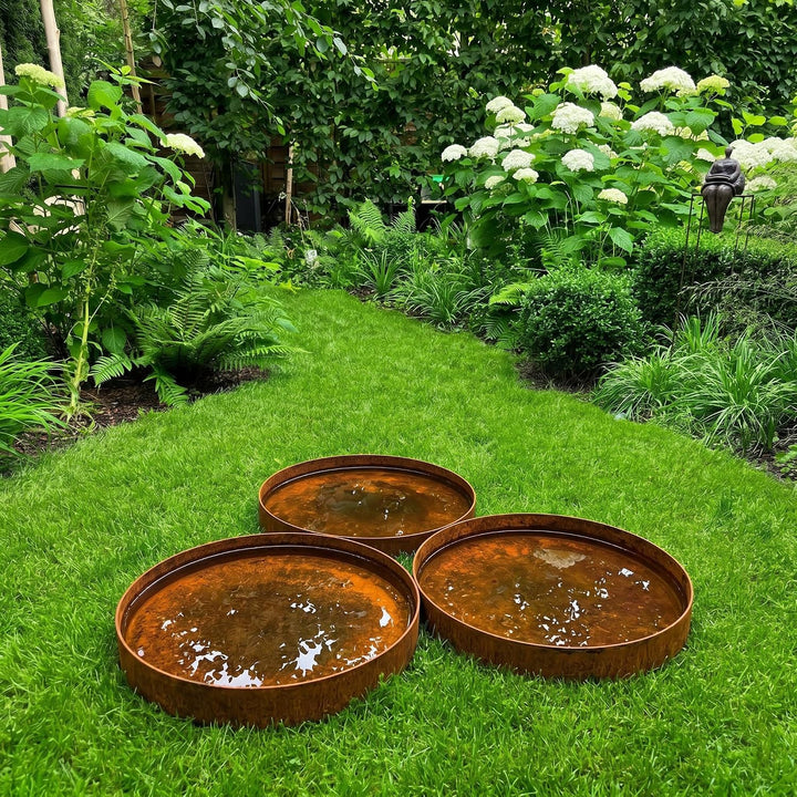 Wasserbecken / Wasserspiegel - Runde CORTEN Schale 50cm | Feuerschale Corten-Stahl 50, Corten-Stahl