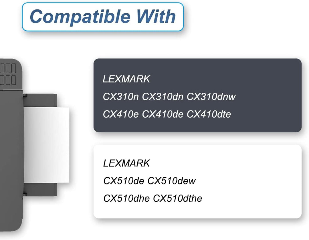 Okra Toner Kompatibel mit Lexmark 802S Cyan Toner Lexmark 802SC Lexmark 80C2SC0 für Lexmark CX310dn