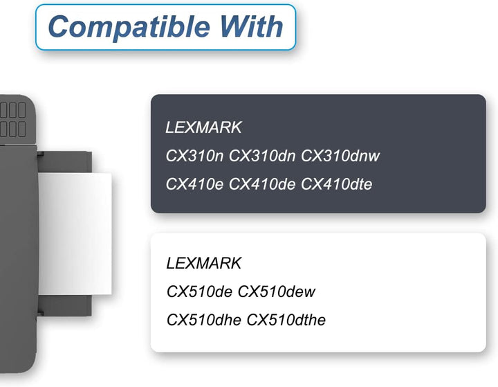 Okra Toner Kompatibel mit Lexmark 802S Cyan Toner Lexmark 802SC Lexmark 80C2SC0 für Lexmark CX310dn