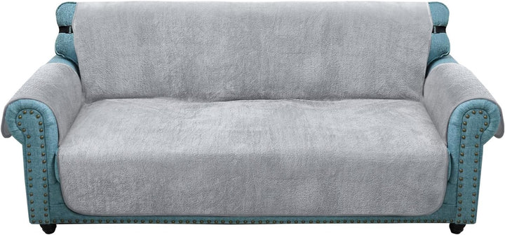 Granbest Super Thick Samt Sofabezug 3 Sitzer Anti-Rutsch Durable Couchbezug mit Elastischem Riemen 4