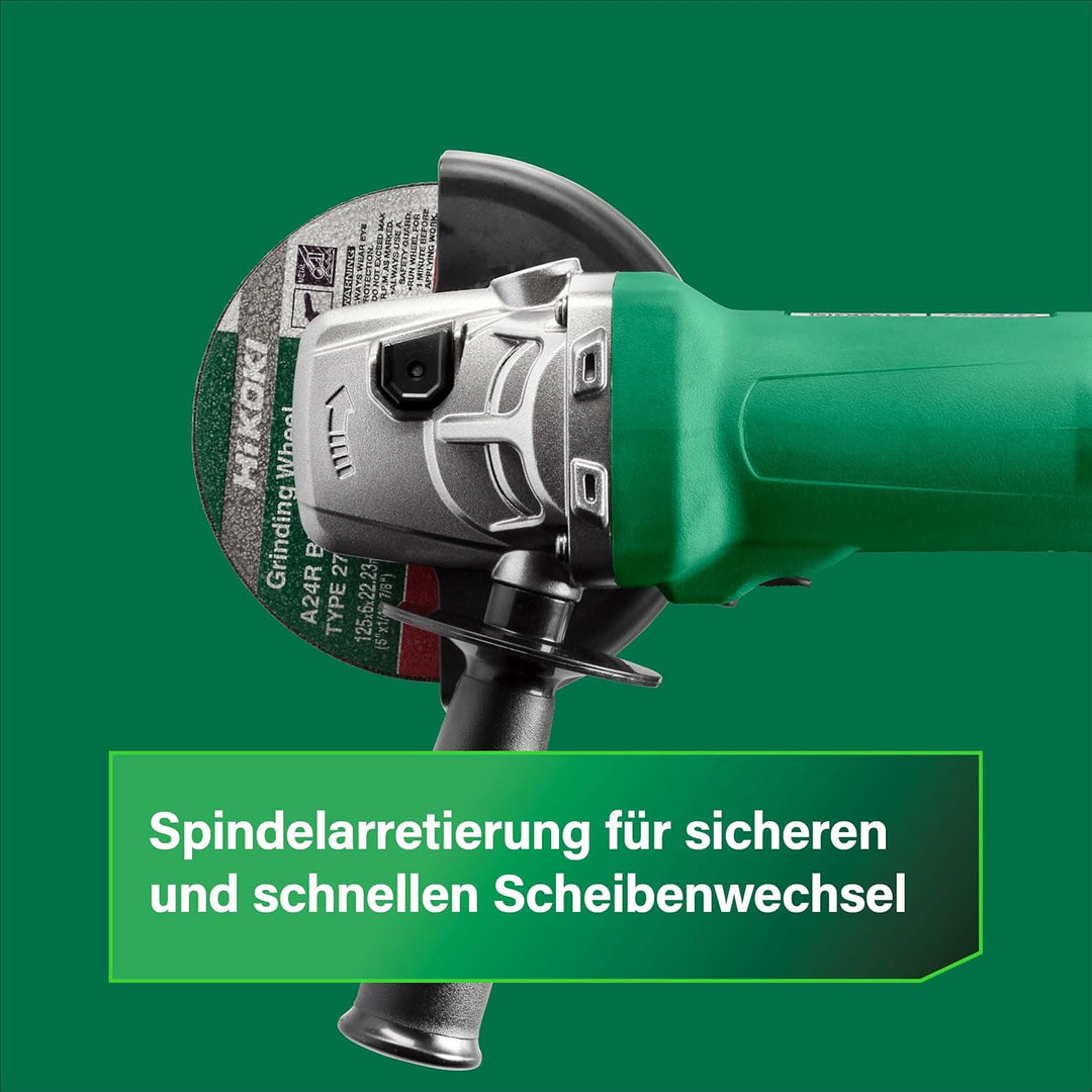 HIKOKI Winkelschleifer, G13SB4 (im Karton) Durchmesser 125mm mit Wiederanlaufschutz, (1400W) 230V, S