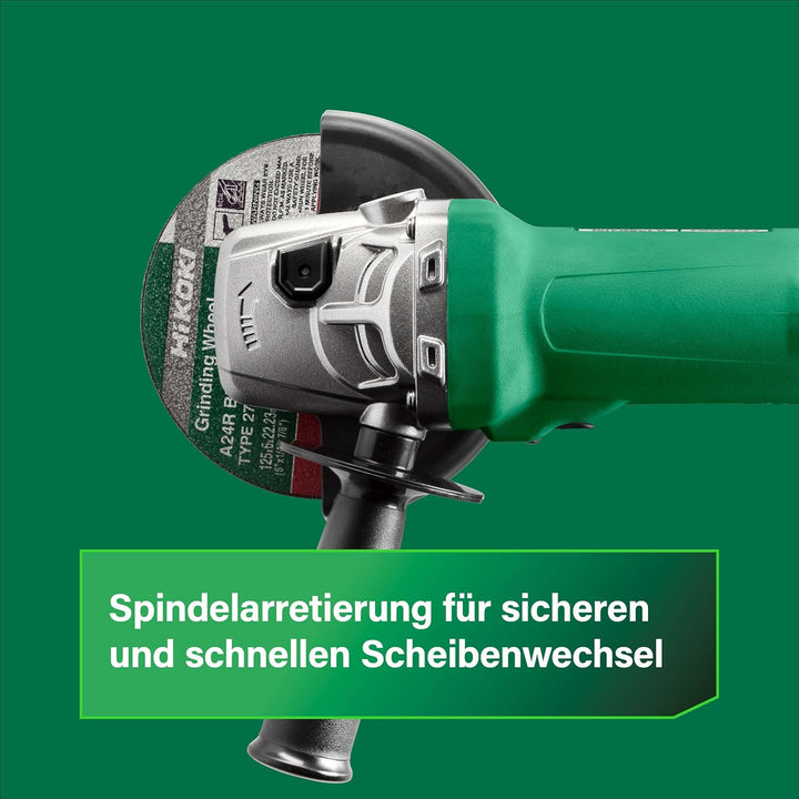 HIKOKI Winkelschleifer, G13SB4 (im Karton) Durchmesser 125mm mit Wiederanlaufschutz, (1400W) 230V, S
