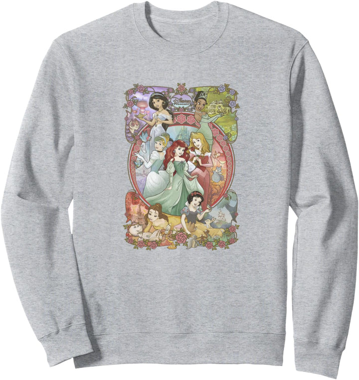 Disney Princess Classic Cartoon Group Collage Sweatshirt
