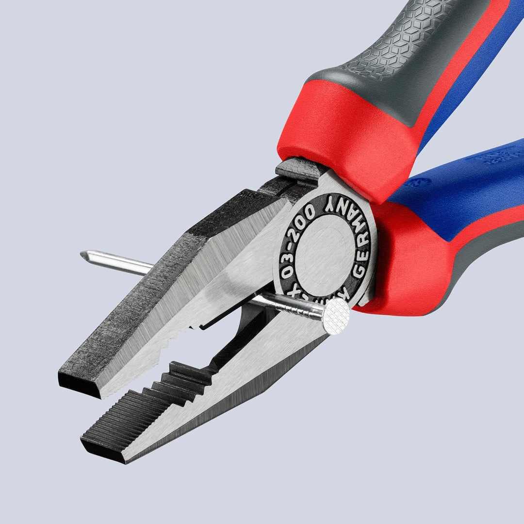 Knipex Kombizange schwarz atramentiert, mit Mehrkomponenten-Hüllen 200 mm 03 02 200 200 mm atramenti
