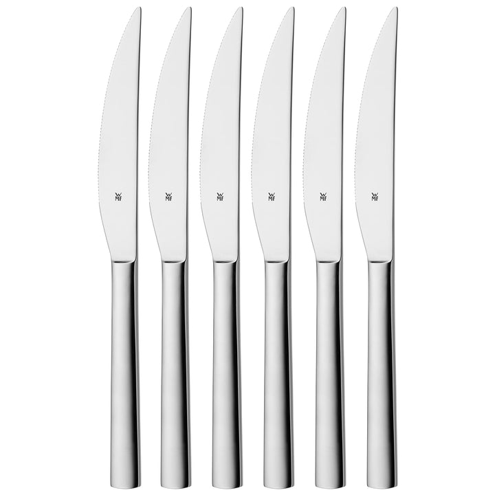 WMF Nuova Steakmesser Set 6-teilig, 23 cm, Pizzamesser, Cromargan Edelstahl poliert, spülmaschinenge