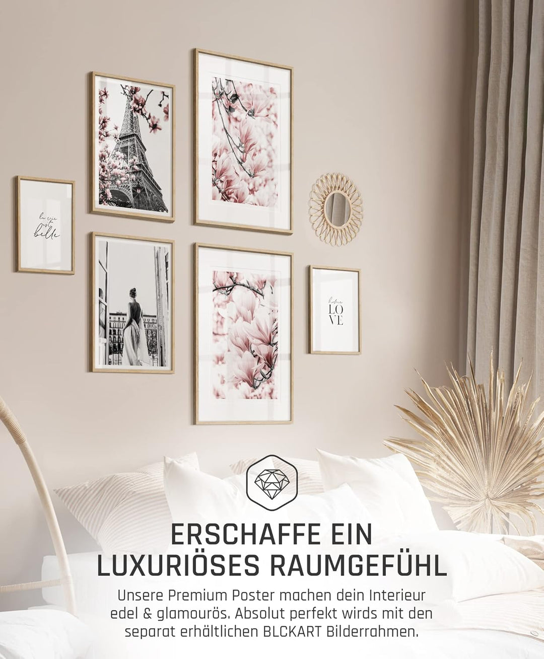 BLCKART Infinity Poster-Set Premium Rose - beidseitig bedruckte Wandbilder - Premium Poster - Bilder