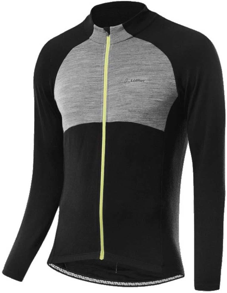 Löffler Pace Wool Langarm Fahrradtrikot Herren blau 2021 Radtrikot langärmlig 50 Grey Melange, 50 Gr