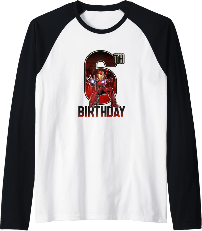 Marvel Iron Man Happy 6th Birthday Raglan