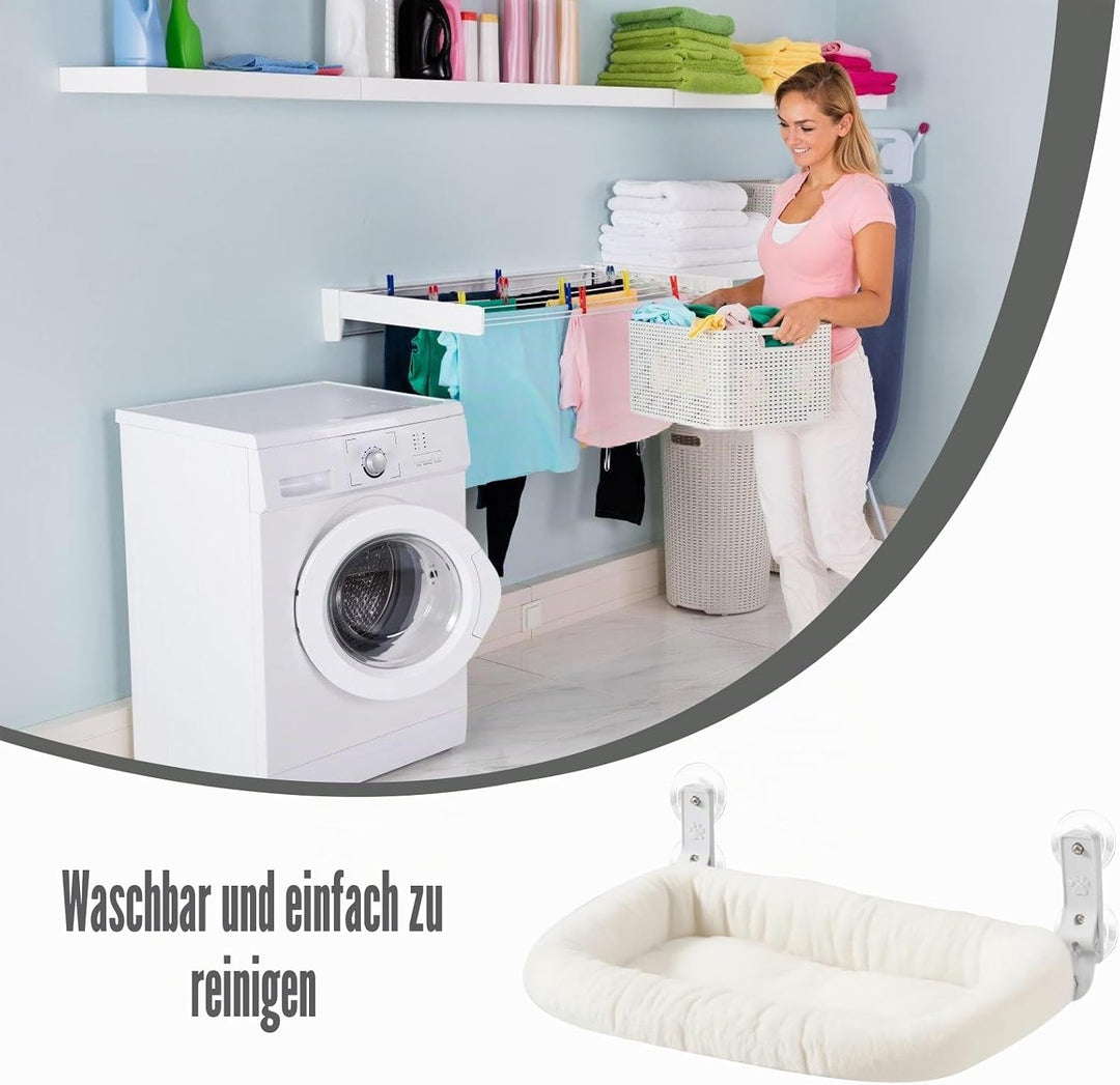 Cordless Katzen Hängematte, Katzen Fensterliege mit Saugnäpfen &amp; Abnehmbarem Doppelseitiges Stoffpol