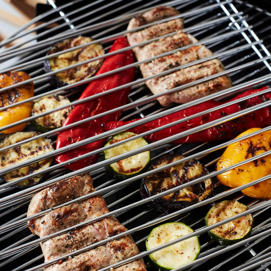 barbecook Klappbares Grillgitter aus verchromtem Edelstahl mit hochwertigem Griff aus nachhaltigem H