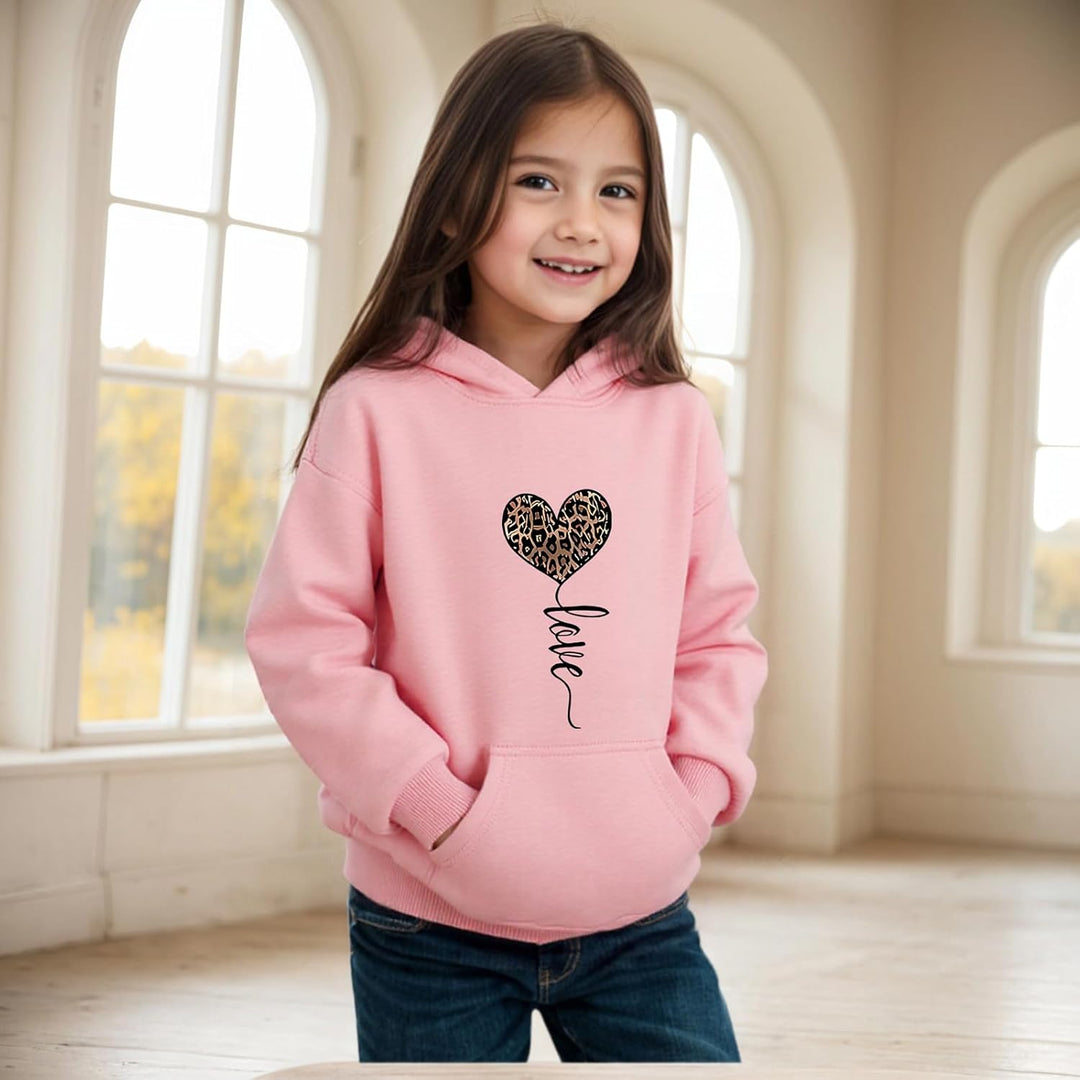 TUANMOZI Hoodie Mädchen Kapuzenpullover Leopard Drucke Sweatshirt mit Kapuzen Casual Baumwolle Pullo