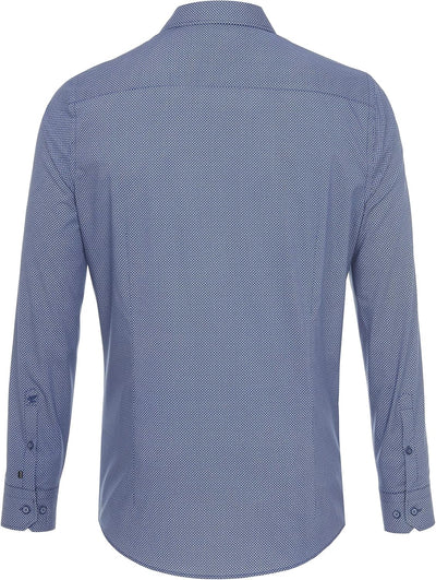 pure h. tico Herren Klassisches Hemd XS Druck Dunkelblau, XS Druck Dunkelblau