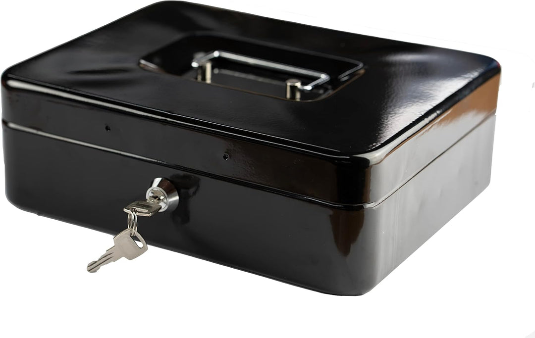 Hyfive 10" Schwarz Stahl Petty Kasse Geld Halter Sicherheit Safe mit Schlussel
