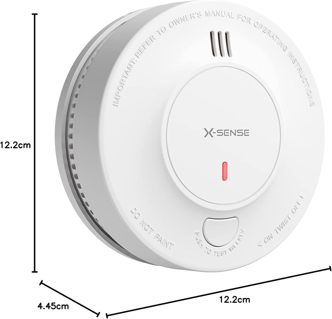 X-Sense Verbesserter Rauchmelder 10 Jahre Batterie, Feuermelder mit fotoelektrischem Sensor, EN14604
