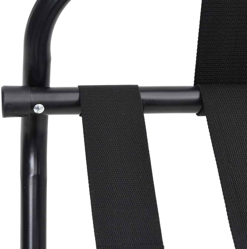 Gepäckablage mit Rückenlehne und klappbarem Metallgestell für Koffer, Schwarz, 56x39x52 cm Schwarz 1