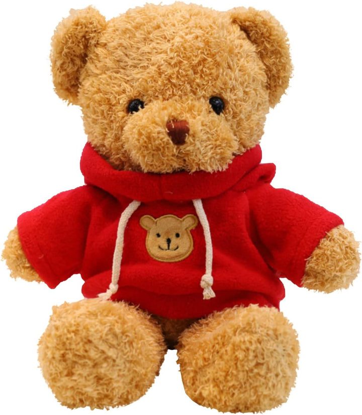 TROYSINC Teddybär Weiches Fell Teddybär mit Kapuze Tatzendruck Plüschtier Kuscheltier Stofftier Gesc
