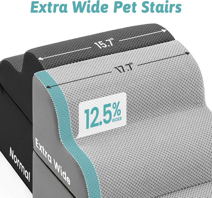 COZY KISS Breiter Hundetreppe für Kleine Hunde 50 cm, Hunderampe für Sofa, Hundetreppe Bett,Katzentr