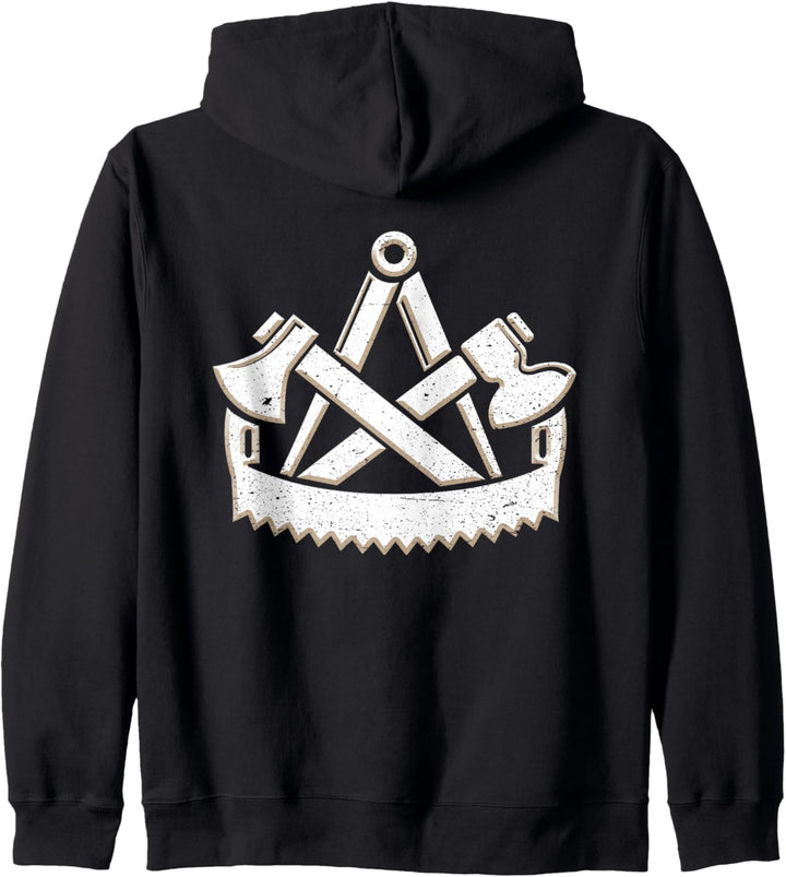 Zimmerer Zimmermann Handwerk Zunftzeichen Symbol Kapuzenjacke