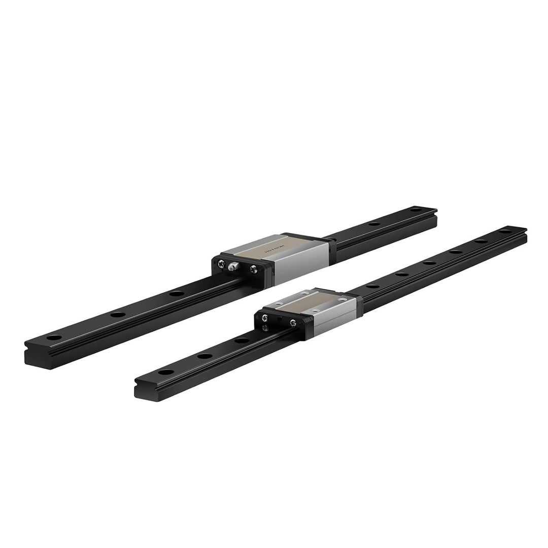 Veekaft 2 Sätze Schwarze Beschichtung MGR Schiene MGR9 Miniatur-Linearführung 350 mm mit MGN9H Schli