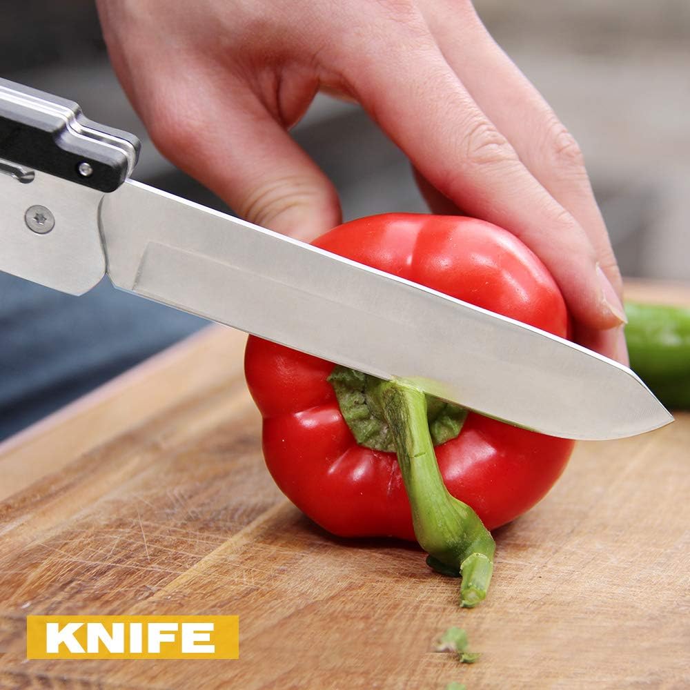 Roxon MBT3 6-in-1 Multifunktionales abnehmbares faltbares Grillwerkzeug-Set für Hinterhof-Grillen, B