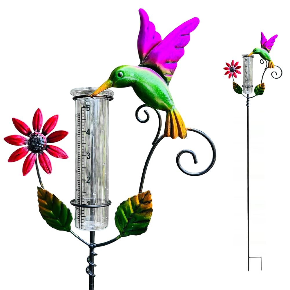 Regenmesser für Garten, Outdoor Regenmesser Glas Regenwassermesser, Niederschlagsmesser, Wetterfeste