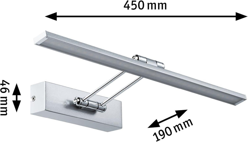 Paulmann 99895 LED Bilderleuchte Galeria Beam Aufschrankleuchte Assistent II incl. 1x7 Watt Bildbele