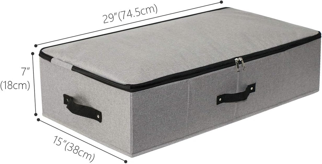 Faltbare Unterbett-Aufbewahrungsbox mit Stützeinsatz, Griffen, Reissverschlussdeckel, Decken Kleidun