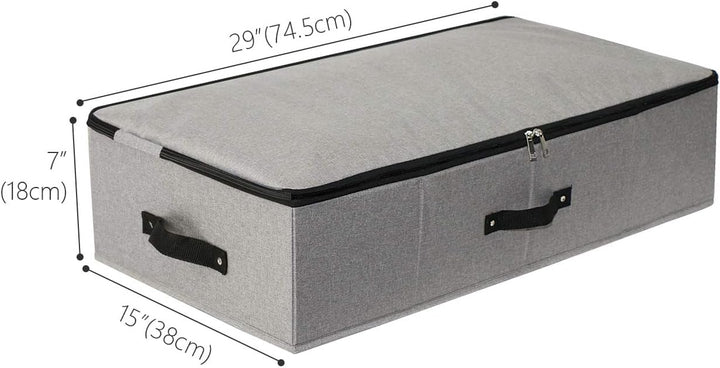 Faltbare Unterbett-Aufbewahrungsbox mit Stützeinsatz, Griffen, Reissverschlussdeckel, Decken Kleidun