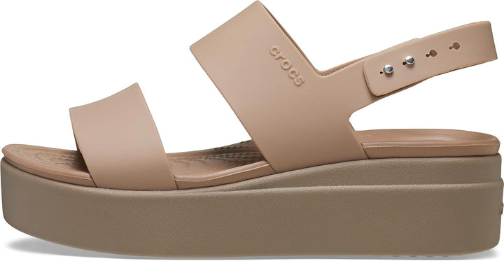 Crocs Damen Brooklyn Low Wedge Sandalen 33/34 EU Latte Mushroom, 33/34 EU Latte Mushroom