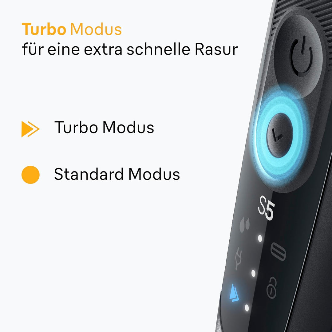 Braun Series 5 Elektrorasierer für Herren, Nass- und Trockenrasur, Turbo und Standard Modus, Wasserd