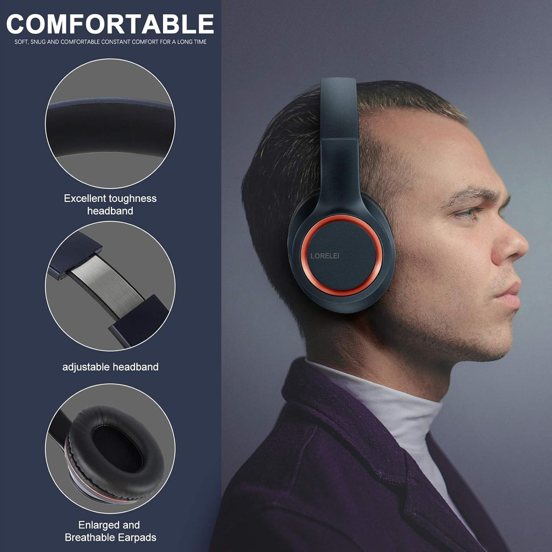 LORELEI X8 Over-Ear-Kopfhörer mit Kabel, mit Mikrofon, 1,45 m, verwicklungsfreier Nylon-Linie und 3,