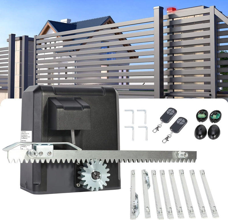 CO-Z Schiebetorantrieb Set bis 600 kg oder 12M Schiebetor Hoftorantrieb 200w Garagentorantrieb mit 2