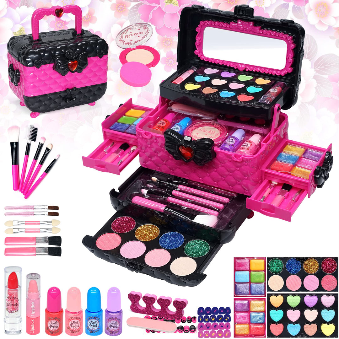 Kinderschminke Set Mädchen Schminkkoffer Mädchen - 57 PCS Waschbar Schminke Kinder Make Up Set Mädch