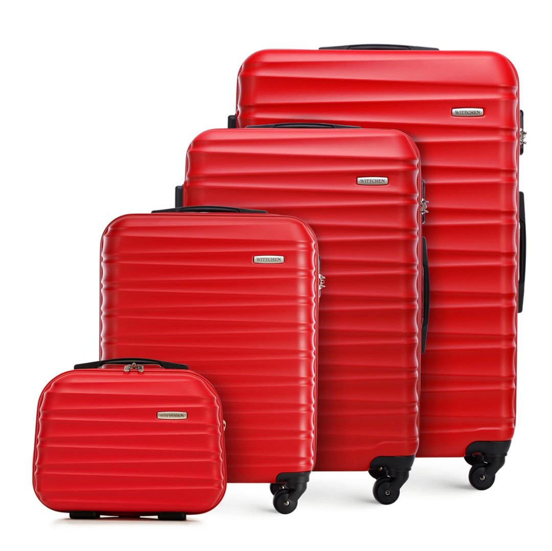 WITTCHEN Reisekoffer 4er Koffer-Set Rollkoffer Trolley Handgepäck Hartschale aus ABS mit 4 Spinner-R