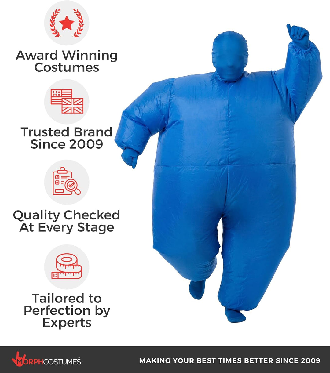 Morph Blaues Aufblasbares Kostüm für Kinder, Megamorph - Einheitsgrösse Blau Kinder, Blau Kinder