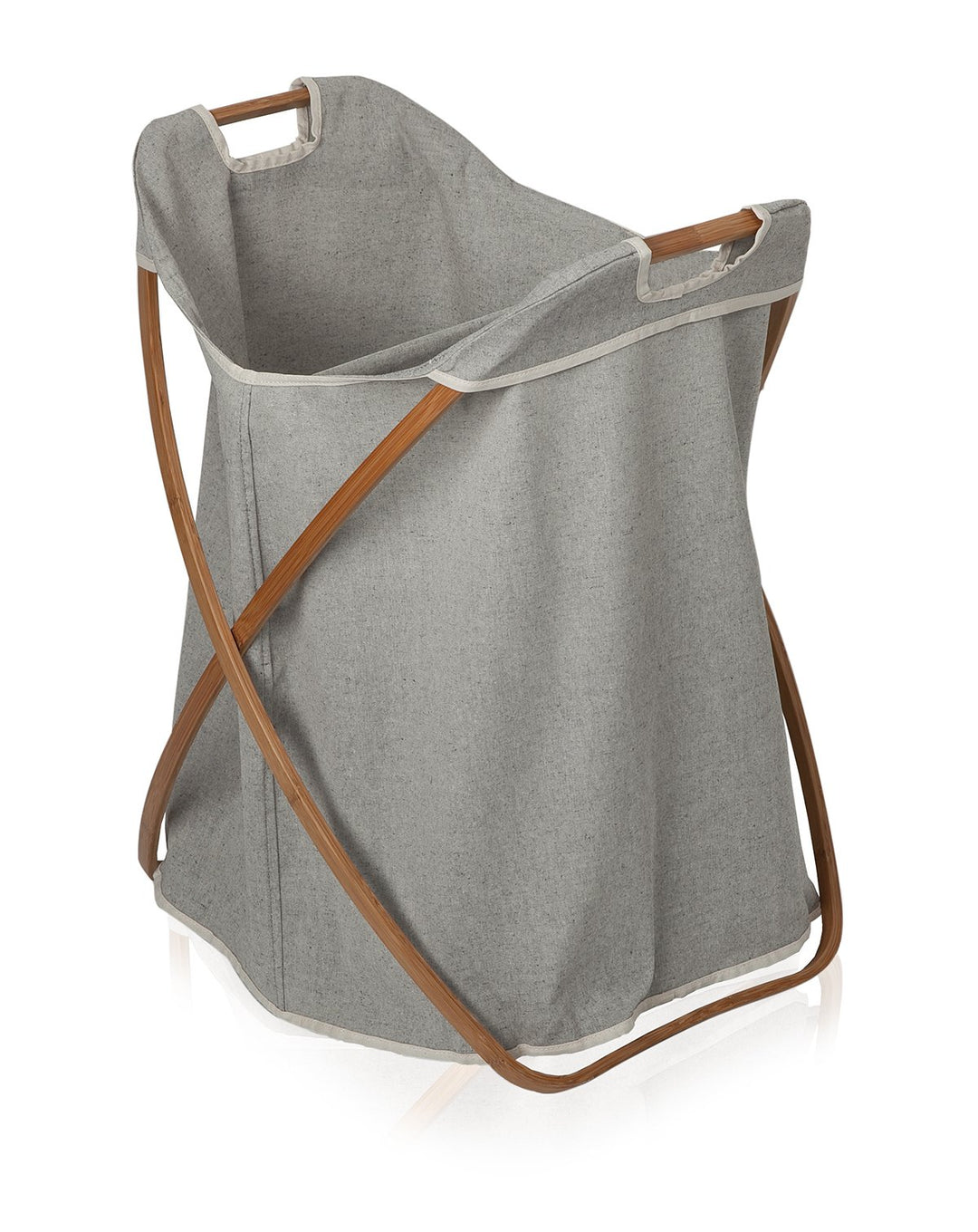 Möve Bambus wäschekorb, Leinen, Grau, 56 x 51 x 66 cm 56 x 51 x 66 cm Grau, 56 x 51 x 66 cm Grau